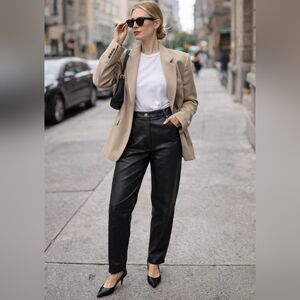 Genuine Leather Women's High-Waist Pants Allison Woods